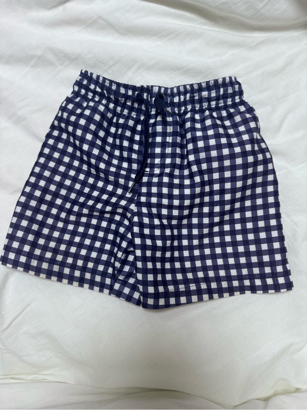 Crown and Ivy Blue and White Gingham Drawstring Shorts